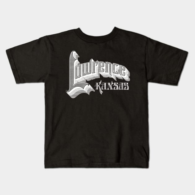 Vintage Lawrence, KS Kids T-Shirt by DonDota